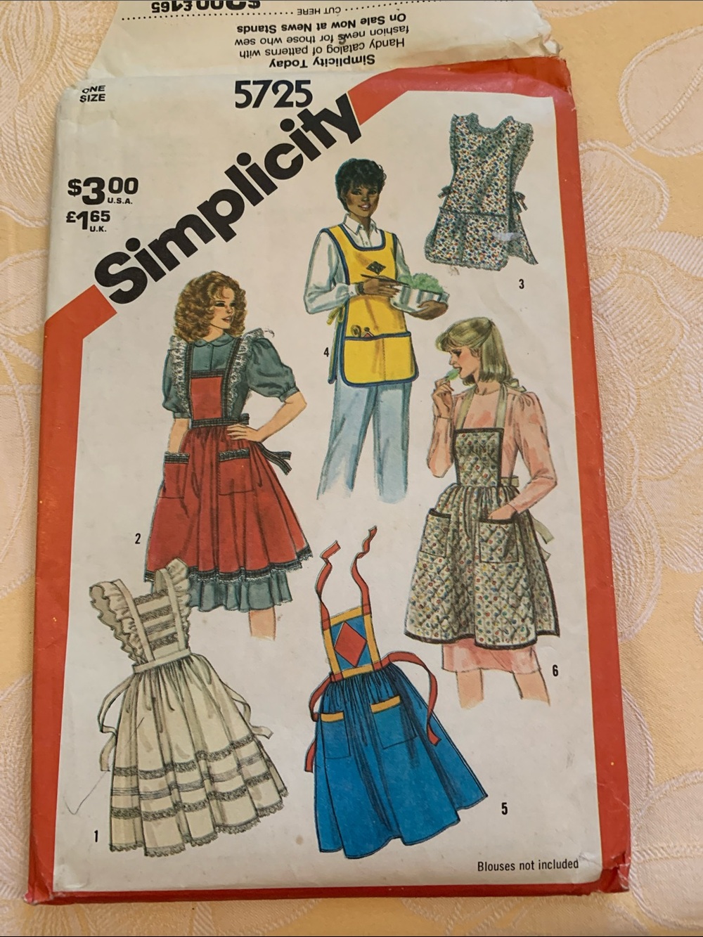 VINTAGE SIMPLICITY Apron Sewing Pattern - Multicolor(1982) FACTORY FOLD